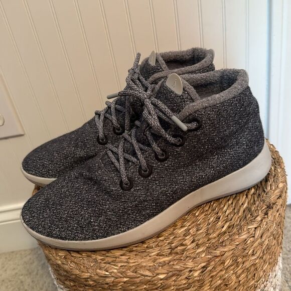 Allbirds Men's Black Wool High Top Sneakers - Size 12 - Excellent Condition - Picture 2 of 11